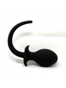 Dog Tail Buttplug pure softtouch Silicone XL blac